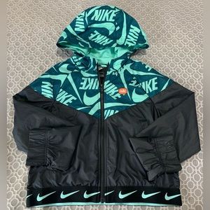 Girls Nike Hooded Windbreaker Jacket Size 14-16 Large EUC